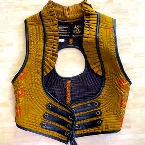 Barocco Tribal Antique Silk Corset Vest | Medium